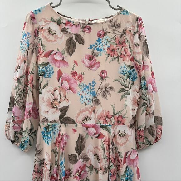 Yumi Kim Full of‎ Love Blush Floral Print 3/4 Sleeve Woodstock Maxi Dress S NEW - Picture 3 of 10
